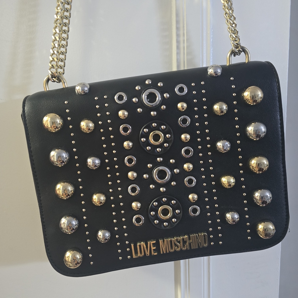 Love Moschino Black Studded Crossbody Bag